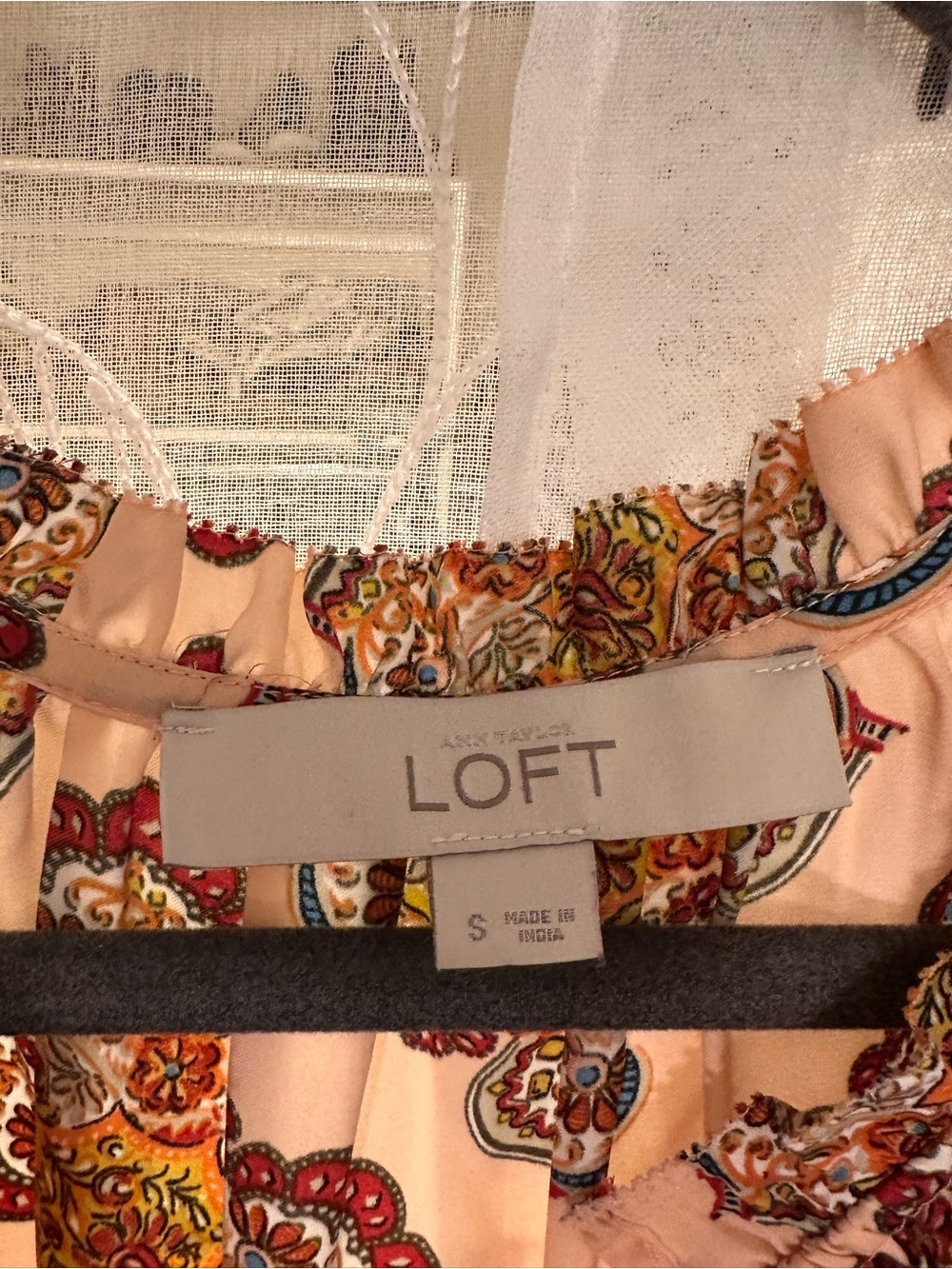 LOFT Pink Paisley-Print Peplum Camisole - Picture 2 of 6